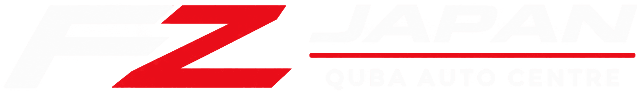 Four vehicle cinematic showroom lineup at Quba Auto Centre logo